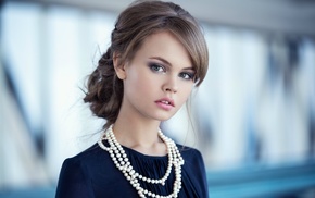 girl, Maxim Guselnikov, Anastasia Scheglova, necklace, model, brunette