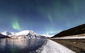 aurorae, Aurora, nature, Norway, landscape