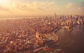 waves, building, USA, sea, cityscape