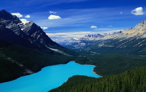 mountain, landscape, lake, nature, forest