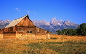 mountain, landscape, field, nature