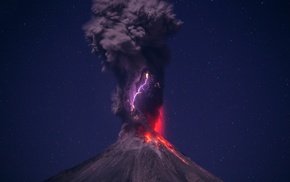 eruptions, Hernando Rivera Cervantes, lightning, photographers, ash, volcano