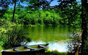 river, nature, boat