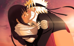 couple, anime, Uzumaki Naruto, digital art, kissing, Hyuuga Hinata