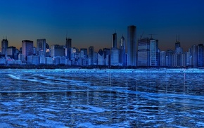 cityscape, HDR, sea, building