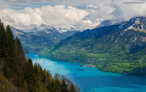 mountain, nature, trees, lake, landscape