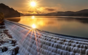 landscape, nature, waterfall