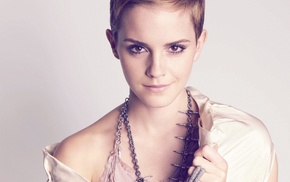 short hair, face, Emma Watson, girl