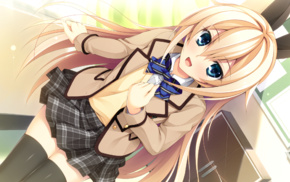 anime girls, blonde, long hair