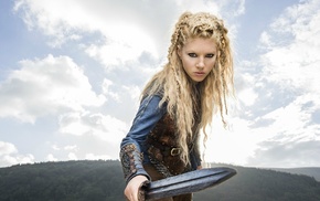 model, Vikings TV series, blonde, Lagertha Lothbrok, actress, girl