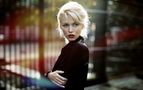 girl, closeup, model, red lipstick, blonde