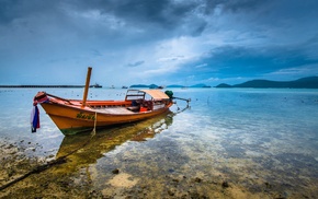 Thailand, landscape, sea, boat