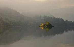 nature, mist, landscape, lake