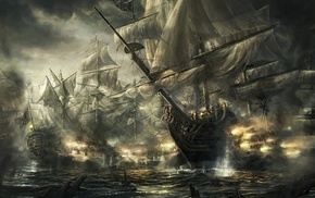 frigates, old ship, war, ship