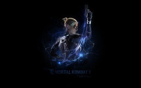 Mortal Kombat X, simple background, Mortal Kombat, video games, Cassie Cage