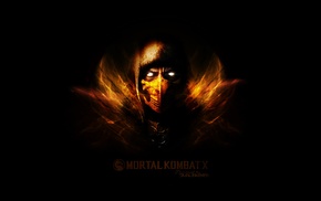 simple background, video games, Mortal Kombat X, Mortal Kombat, Scorpion character