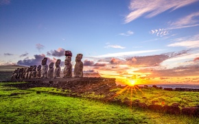 nature, landscape, Chile, Rapa Nui, grass, Easter Island