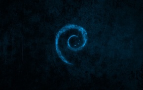 Debian, blue, dark