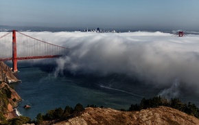 San Francisco, USA, city, Golden Gate Bridge, bridge, cityscape