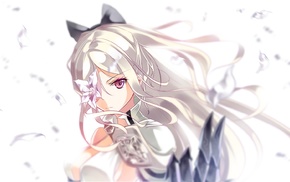 silver hair, anime girls, Drakengard 3, flowers