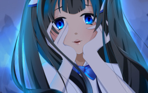 anime girls, Dungeon ni Deai wo Motomeru no ha Machigatteiru D, Hestia, blue eyes