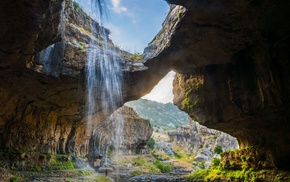 erosion, waterfall, nature, cave, landscape, Lebanon