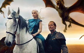 Emilia Clarke, Game of Thrones, dragon, Daenerys Targaryen