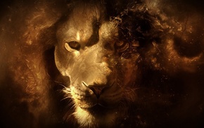 lion, fantasy art