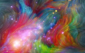 galaxy, colorful, star trails
