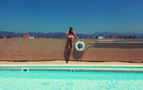 Serina Cardoni, girl, swimming pool, model
