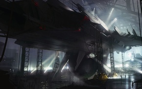 science fiction, spaceship, construction