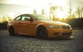 BMW, orange, car