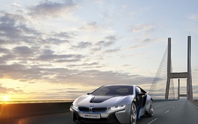 BMW, car, bridge