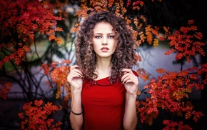 dress, girl outdoors, green eyes, brunette, grass, Ksenia Malinina