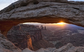 sunset, landscape, nature, desert