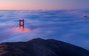 mist, landscape, Golden Gate Bridge