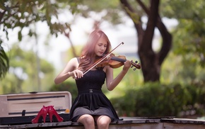 girl, Asian, violin
