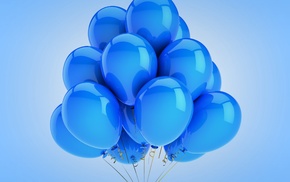 blue, balloons