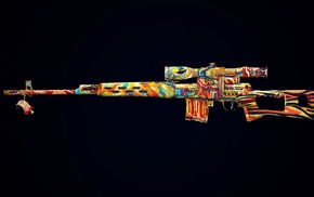 LSD, sniper rifle, gun, colorful, SVD, psychedelic