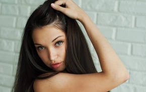 brunette, face, girl