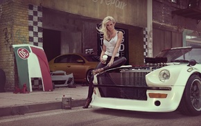 girl, car
