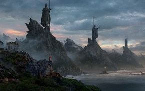 fantasy art, landscape, drawing