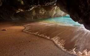 sand, rock, sea, nature, Grotto, cave