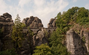 Germany, landscape, bridge, nature, rock