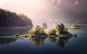 nature, lake, landscape, forest