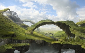 arch, landscape, fantasy art