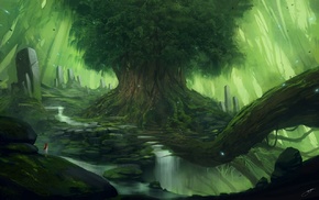 trees, fantasy art