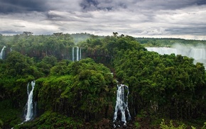 landscape, forest, waterfall, tropical forest, nature