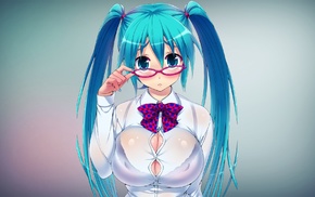 Vocaloid, glasses, anime, Hatsune Miku, anime girls