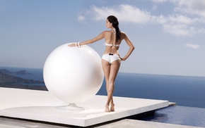 swimming pool, ball, model, sea, Tal Berkovich, girl
